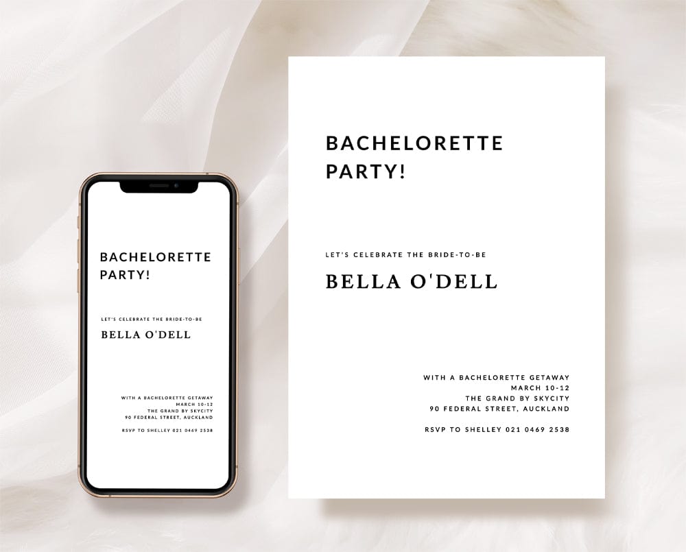 Elegant Bachelorette Party Invitation Card