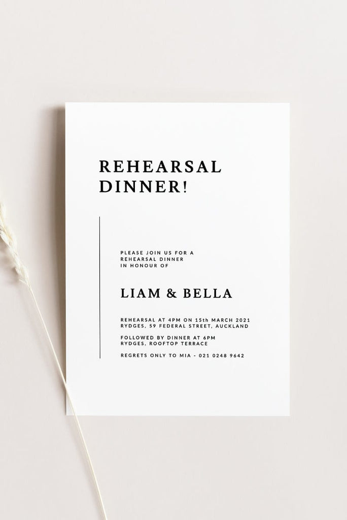 Elegant Rehearsal Dinner Invitation Template