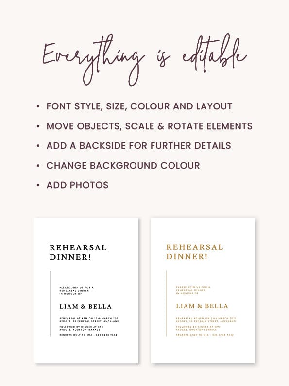 Elegant Rehearsal Dinner Invitation Template