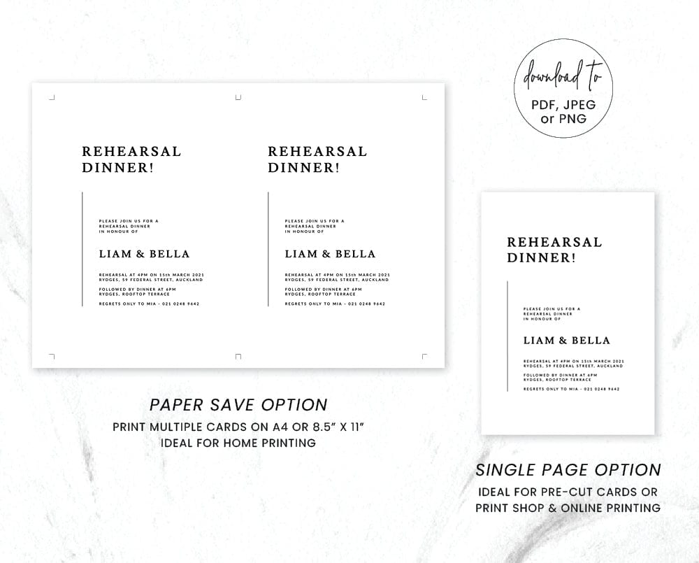 Elegant Rehearsal Dinner Invitation Template