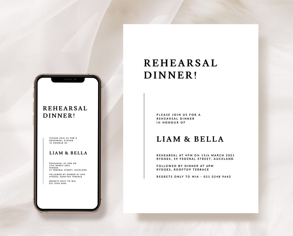 Elegant Rehearsal Dinner Invitation Template