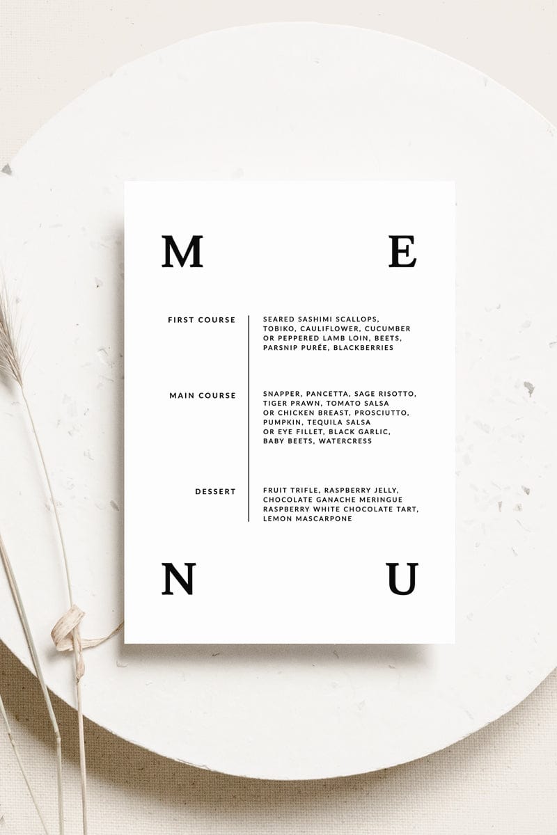 Elegant Wedding Menu Template