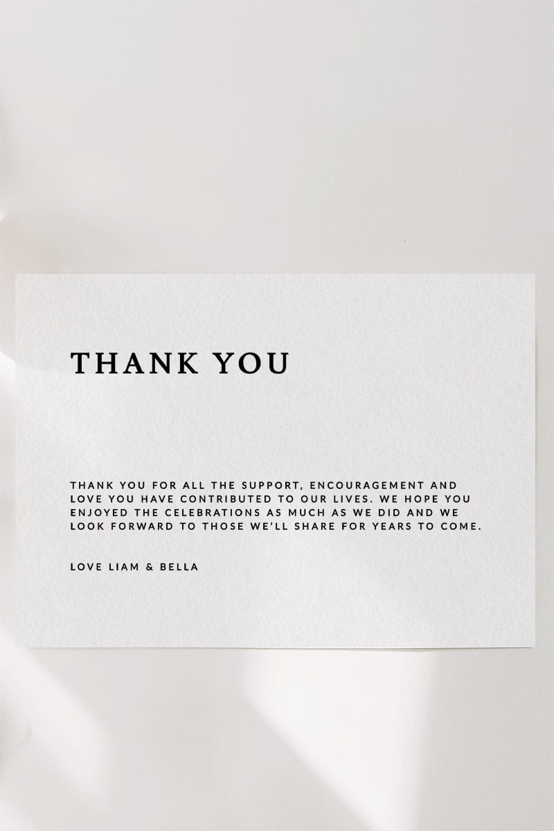 Elegant Wedding Printable Thank You Card Template