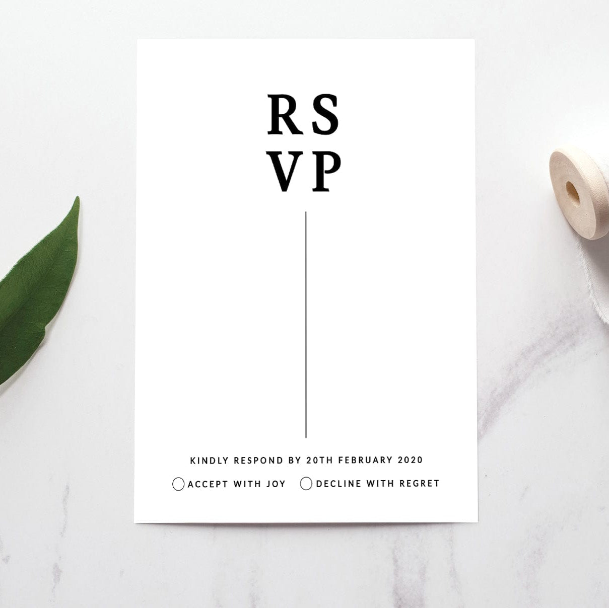 Monochrome Wedding RSVP Card 