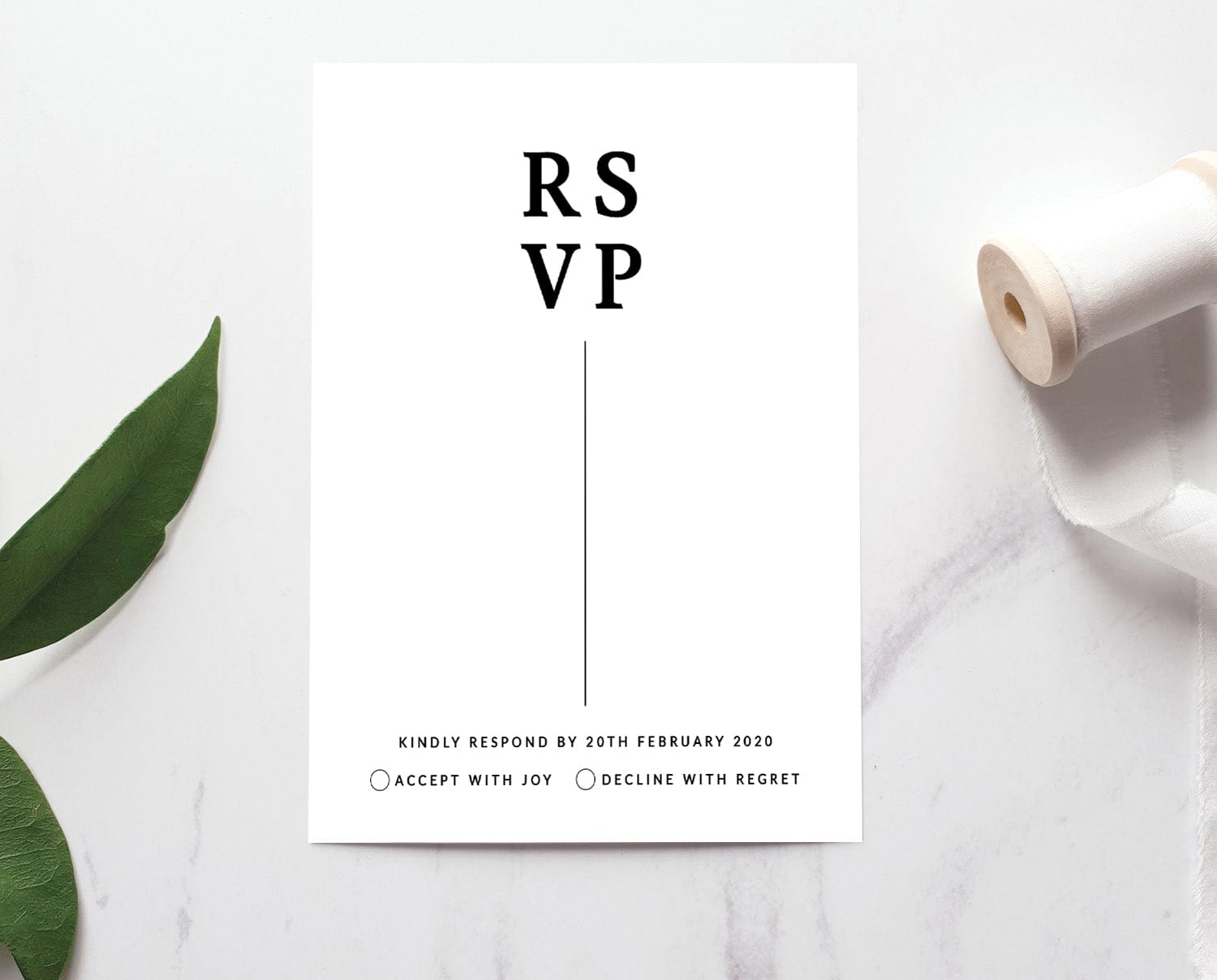 Monochrome Wedding RSVP Card 