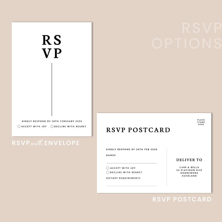 Elegant Wedding RSVP Card Template