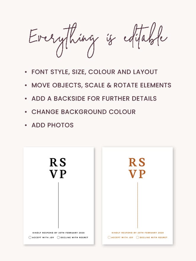 Elegant Wedding RSVP Card Template