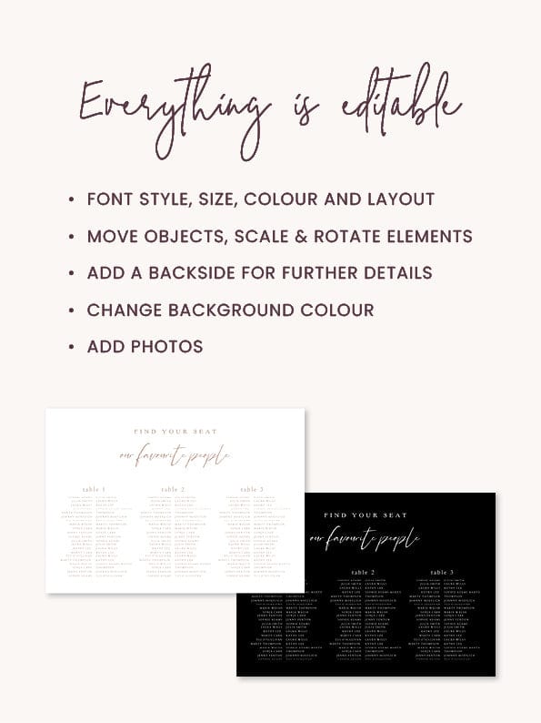 Elegant Wedding Seating Plan Template