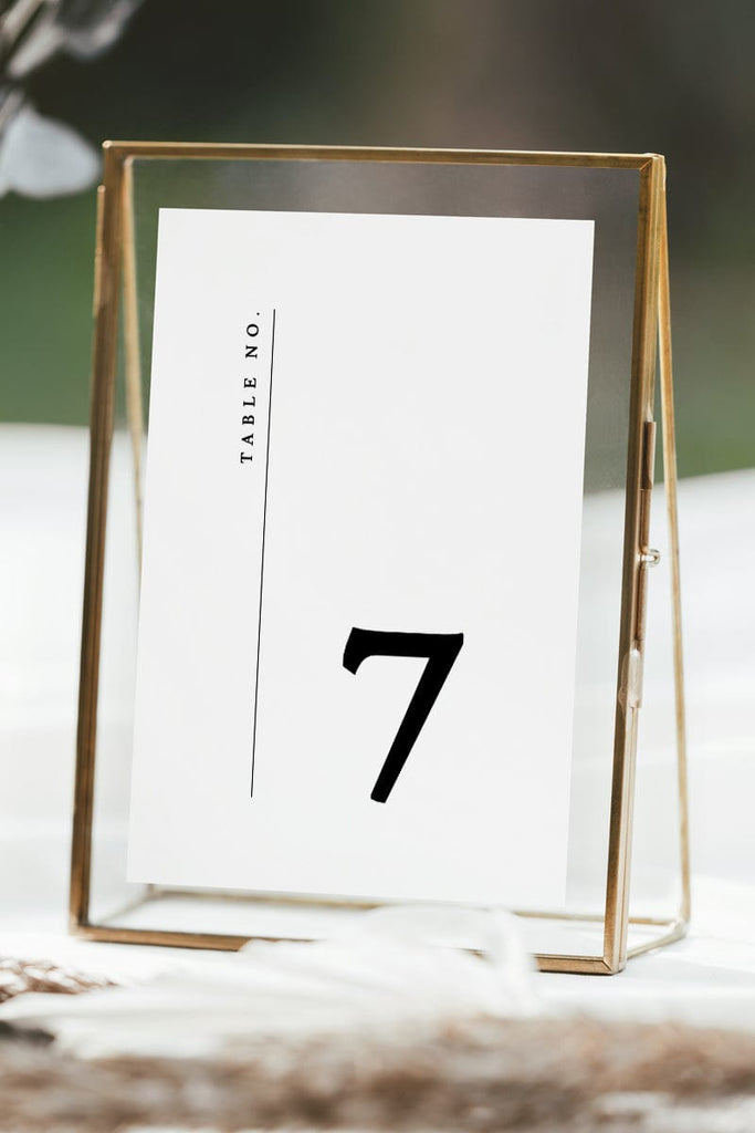 Elegant Wedding Table Number Card Template