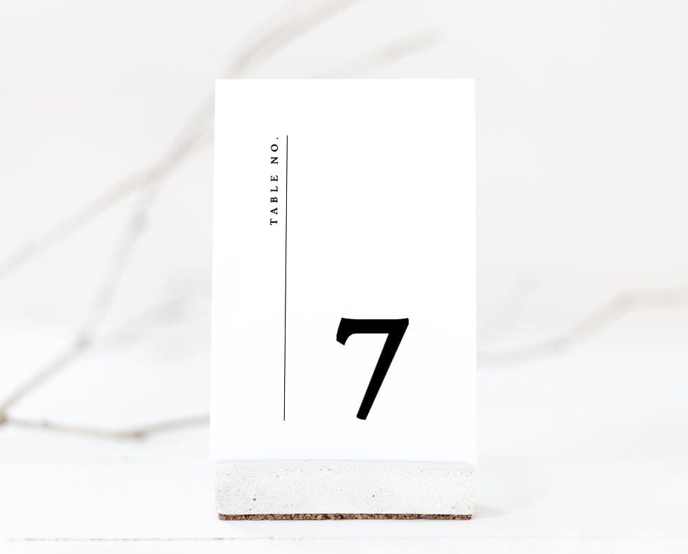 Elegant Wedding Table Number Card Template