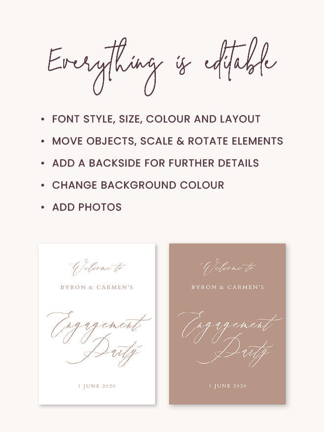 Engagement Party Welcome Sign Template