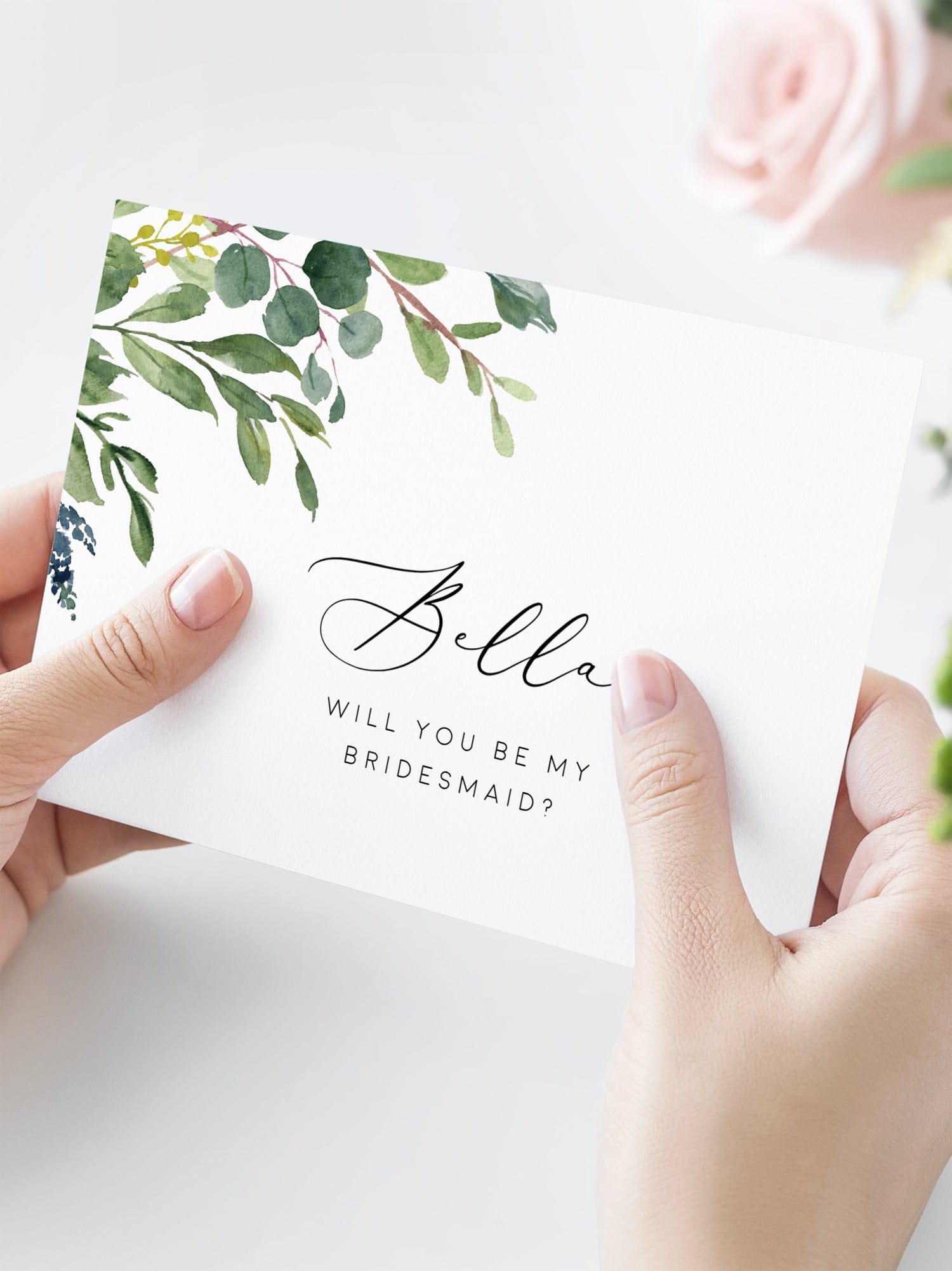 Eucalyptus Bridesmaid Proposal Card Template