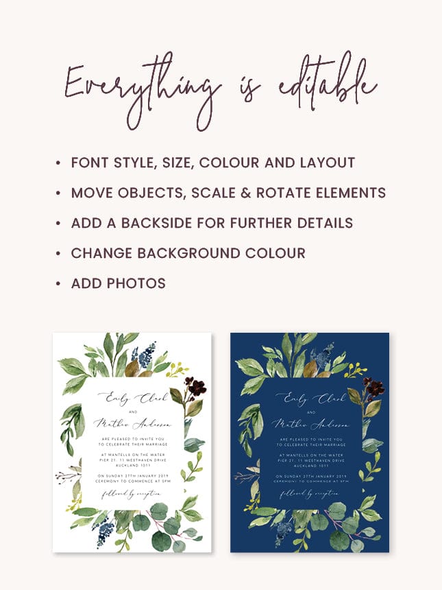 Eucalyptus Wedding Invitation