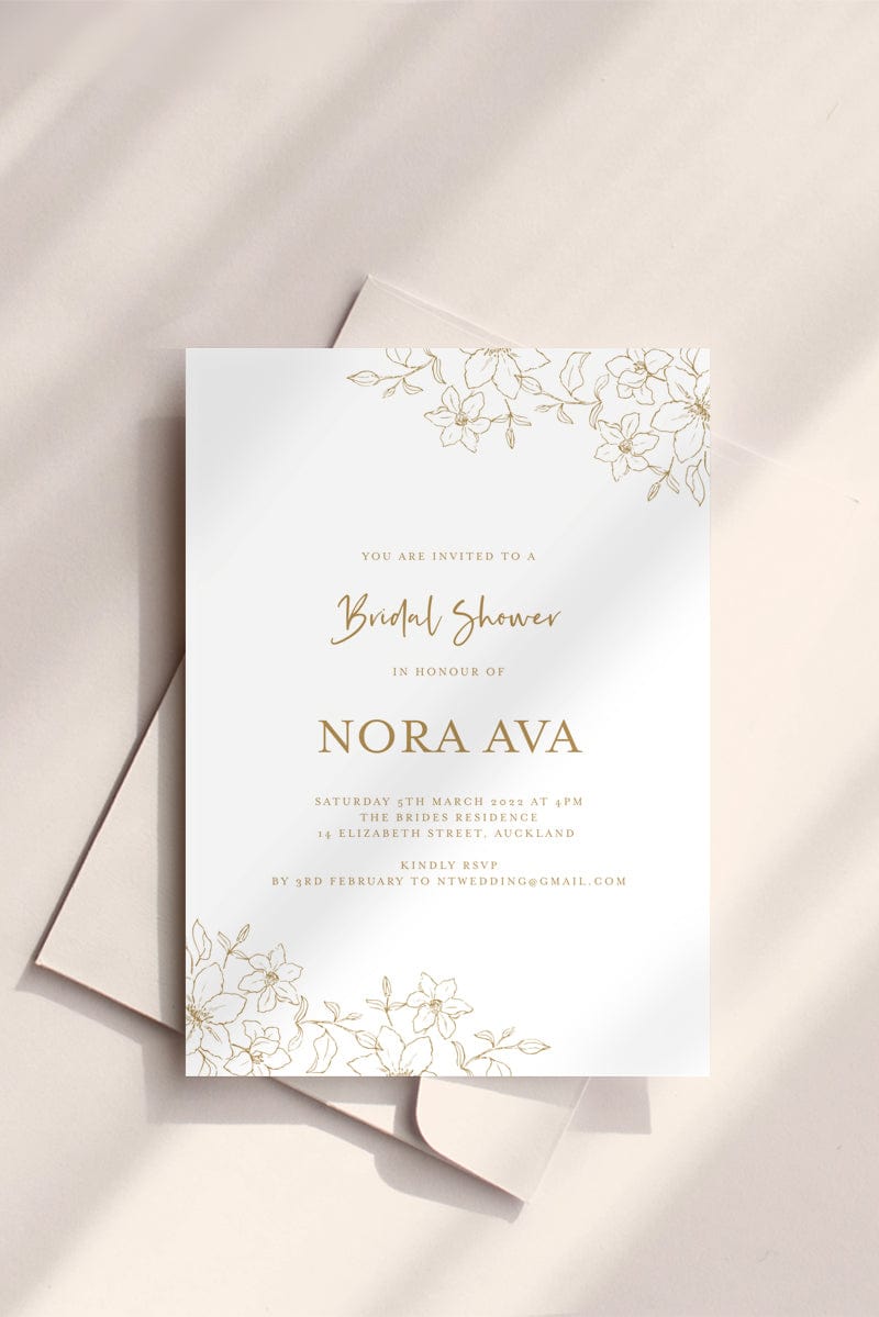 Floral Bridal Shower Invitation Template