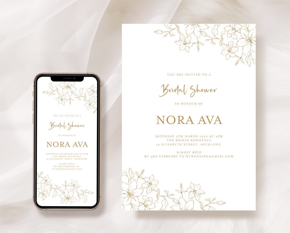 Floral Bridal Shower Invitation Template