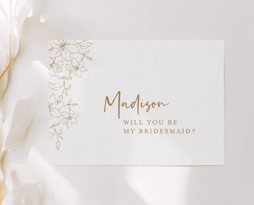 Floral Bridesmaid Proposal Card Template