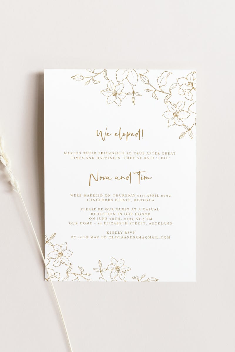 Floral Elopement Announcement