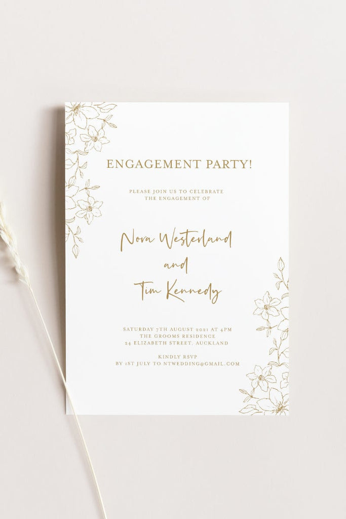 Floral Engagement Party Invitation Template