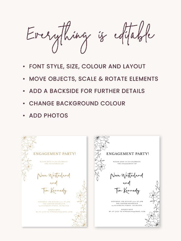 Floral Engagement Party Invitation Template