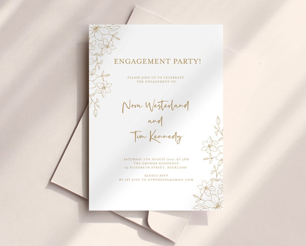 Floral Engagement Party Invitation Template