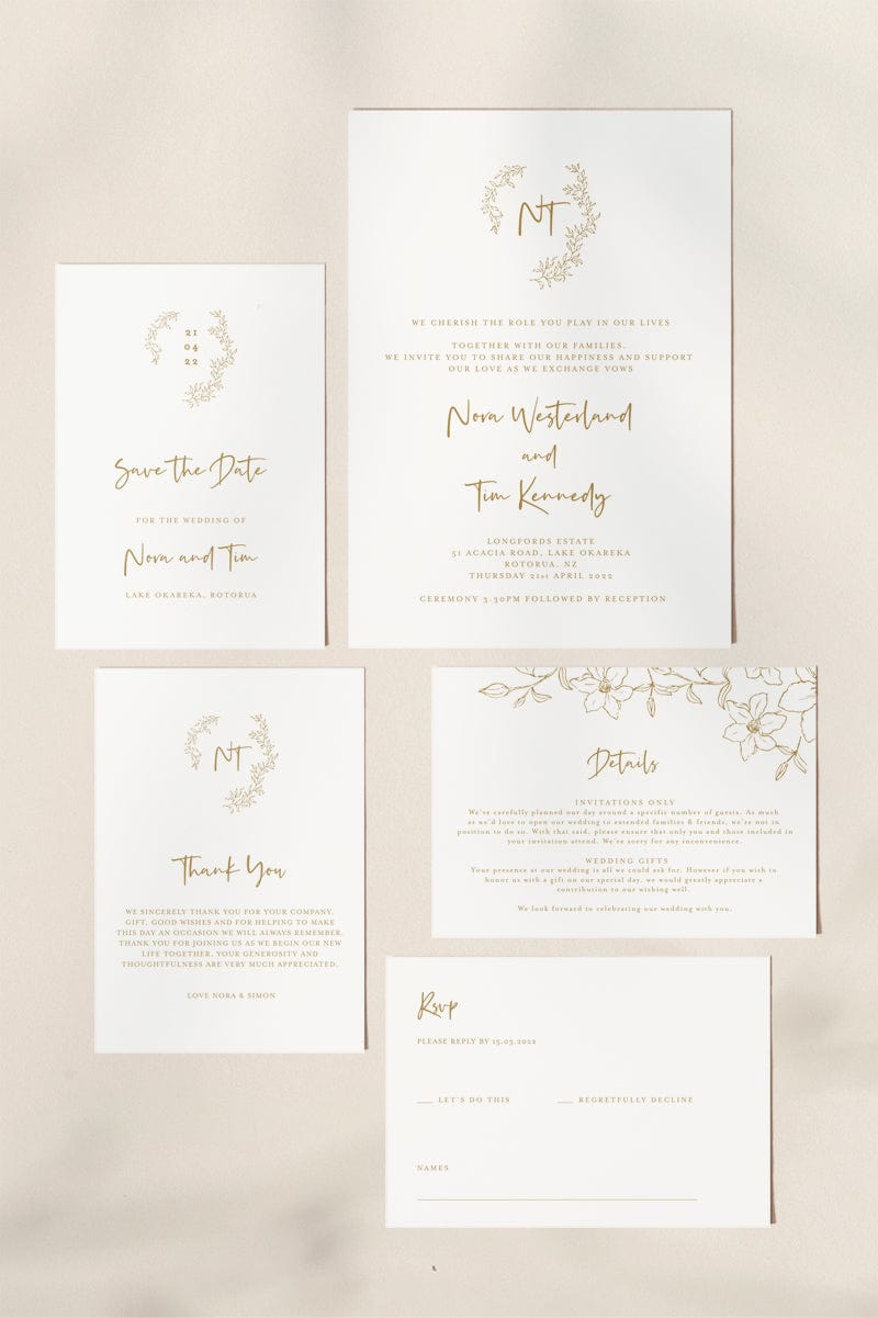 Floral Wedding Invitation Suite