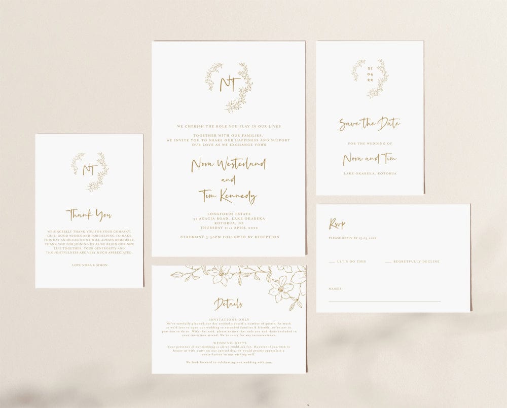 Floral Wedding Invitation Suite