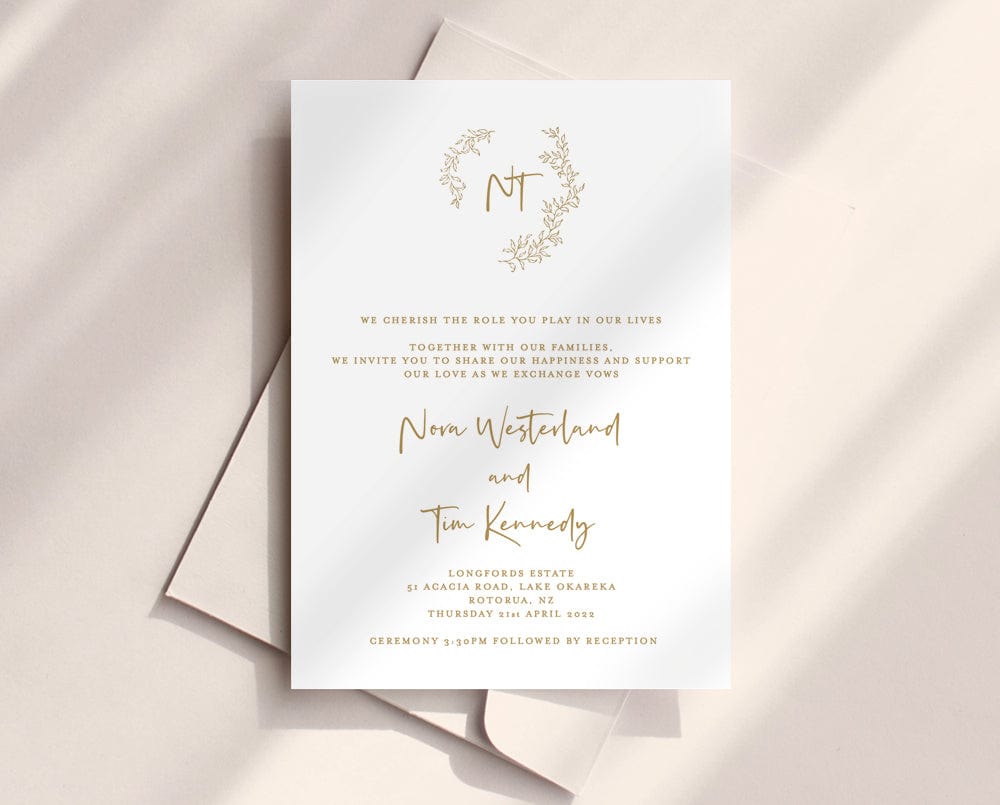 monogram wedding invite