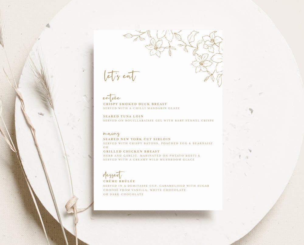 Floral Wedding Menu Template