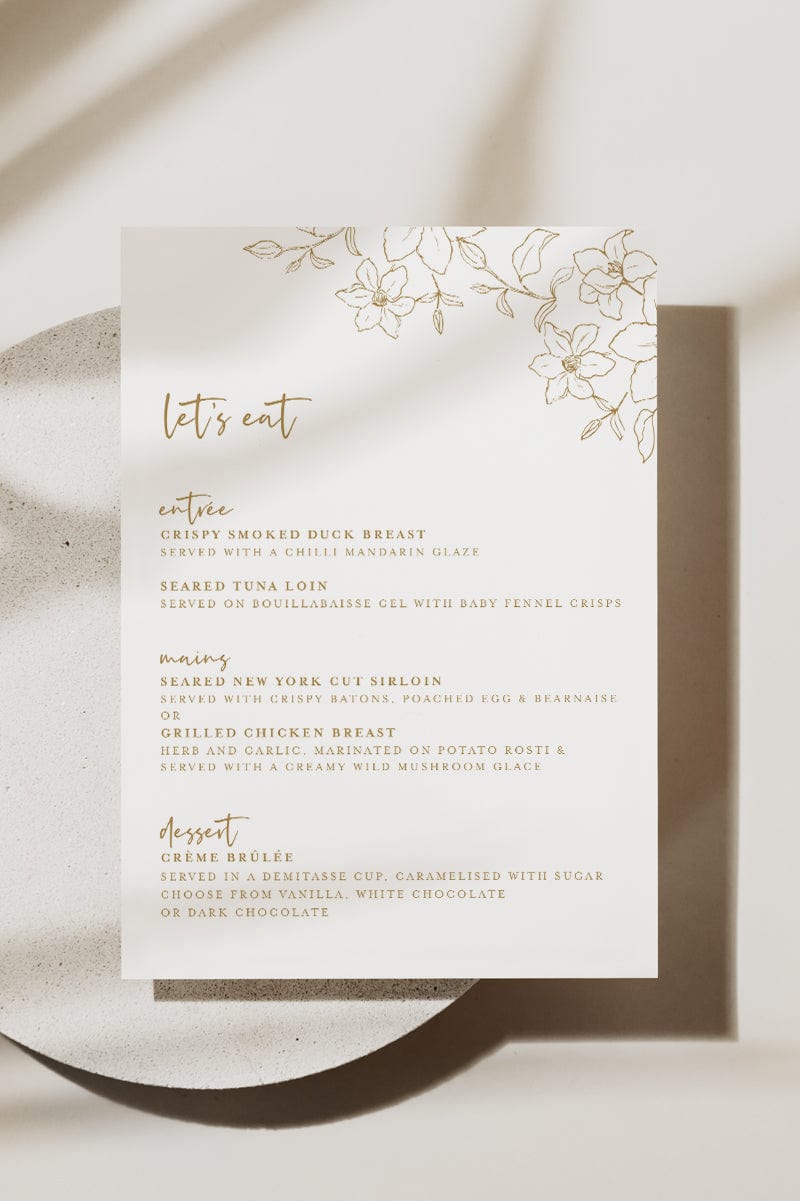 Floral Wedding Menu Template