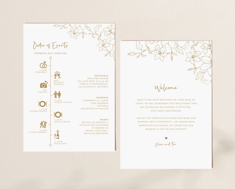 A Wedding Reception Order of Events Template