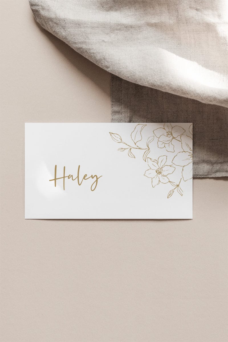 Floral Wedding Place Card Template