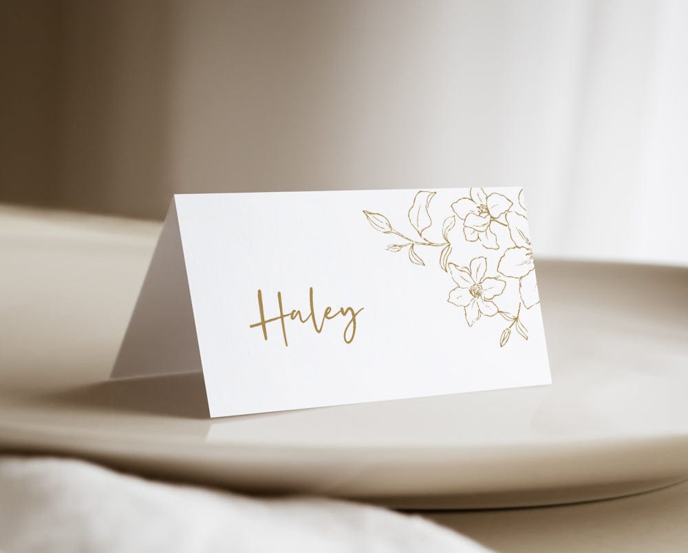 Floral Wedding Place Card Template