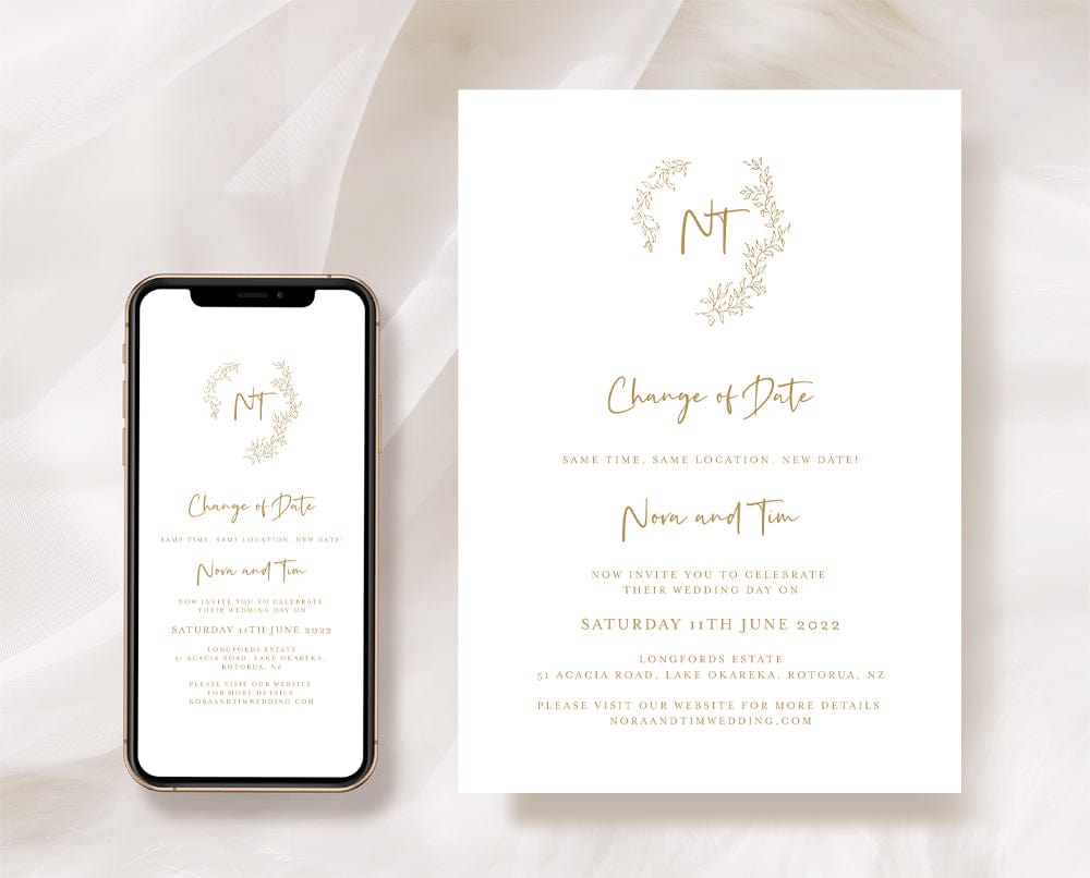 Floral Wedding Postponement Card Template