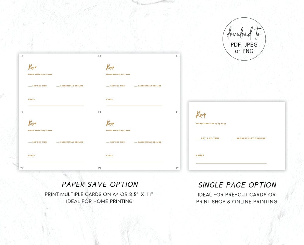 Floral Wedding RSVP Card Template