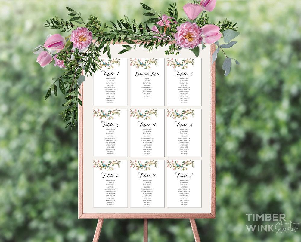 Floral Wedding Seating Plan Printable Template
