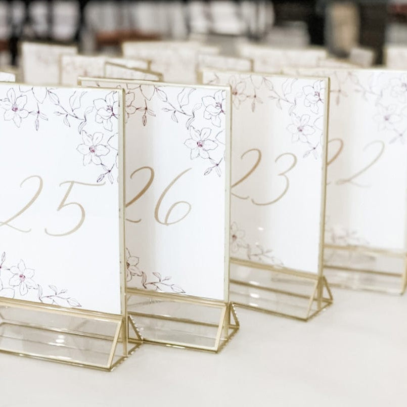 Floral Wedding Table Number Card Template