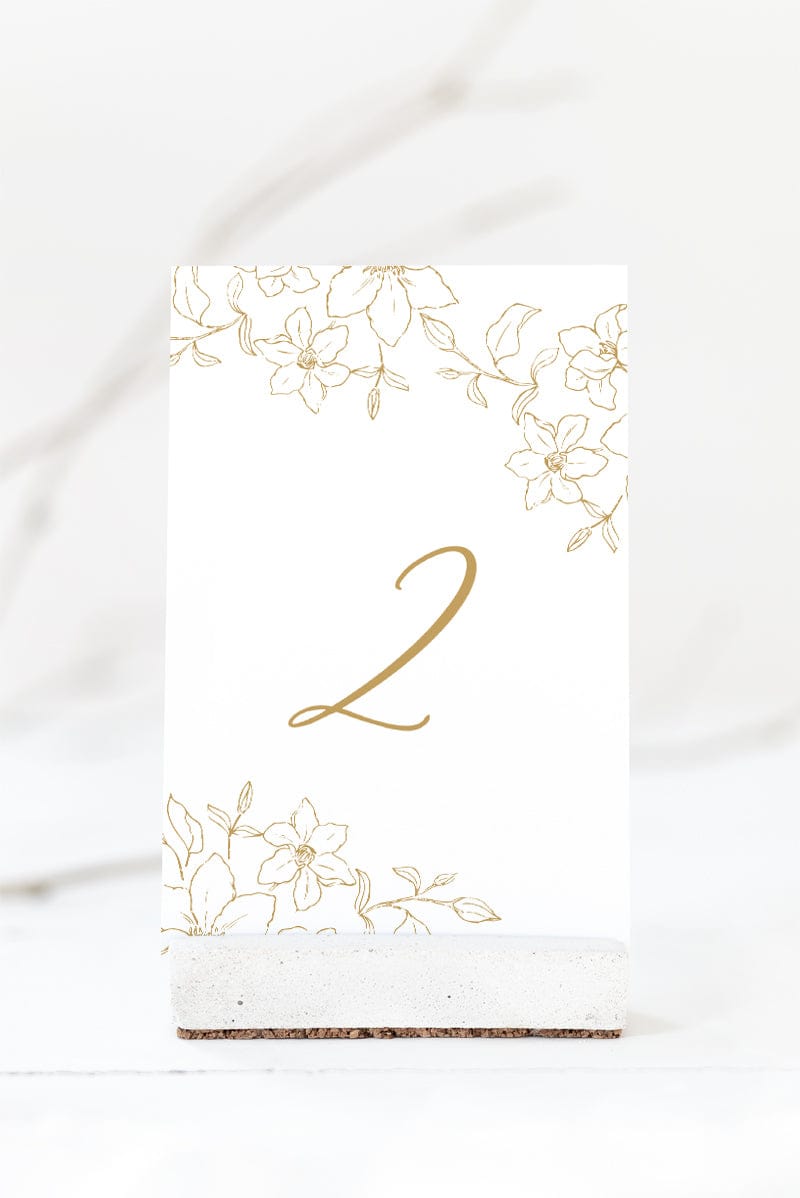 Floral Wedding Table Number Card Template