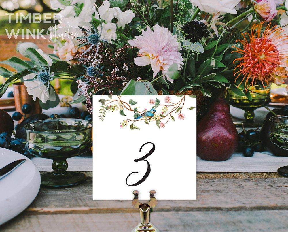 Floral Wedding Table Number Printable Template
