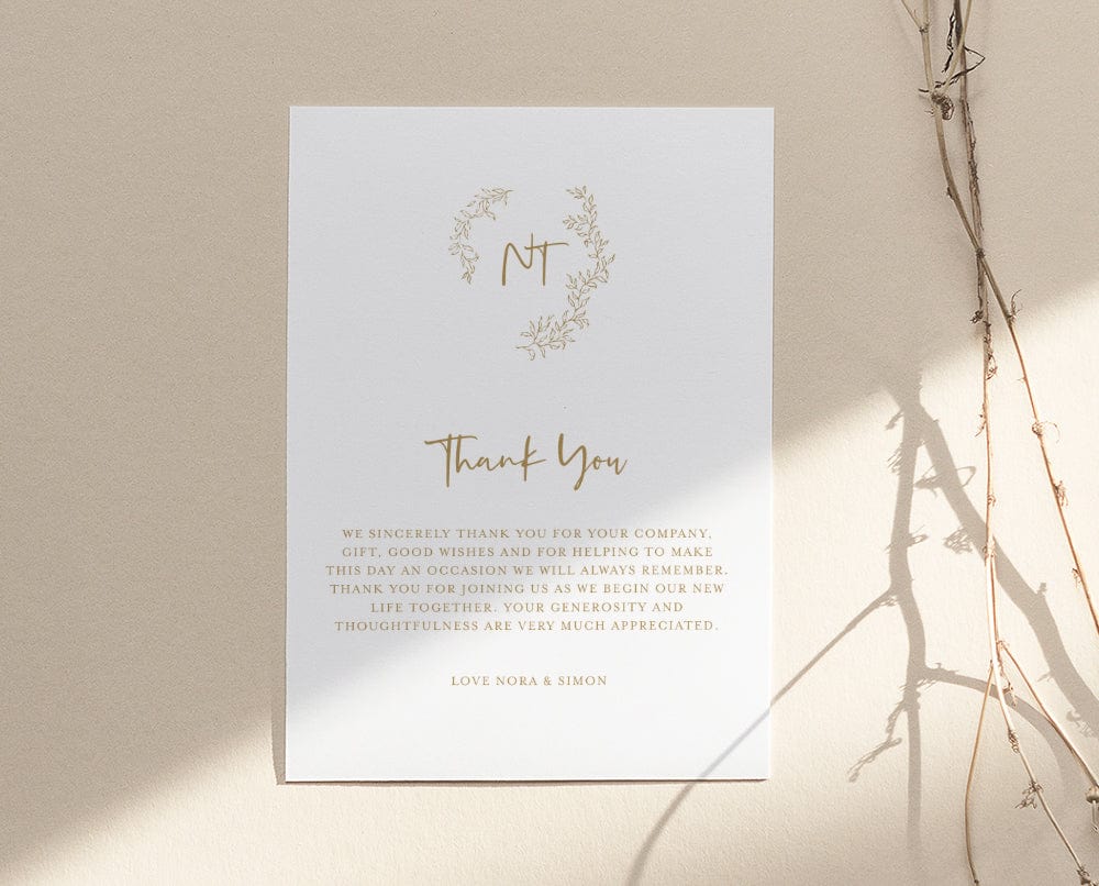 Floral Wedding Thank You Card Template