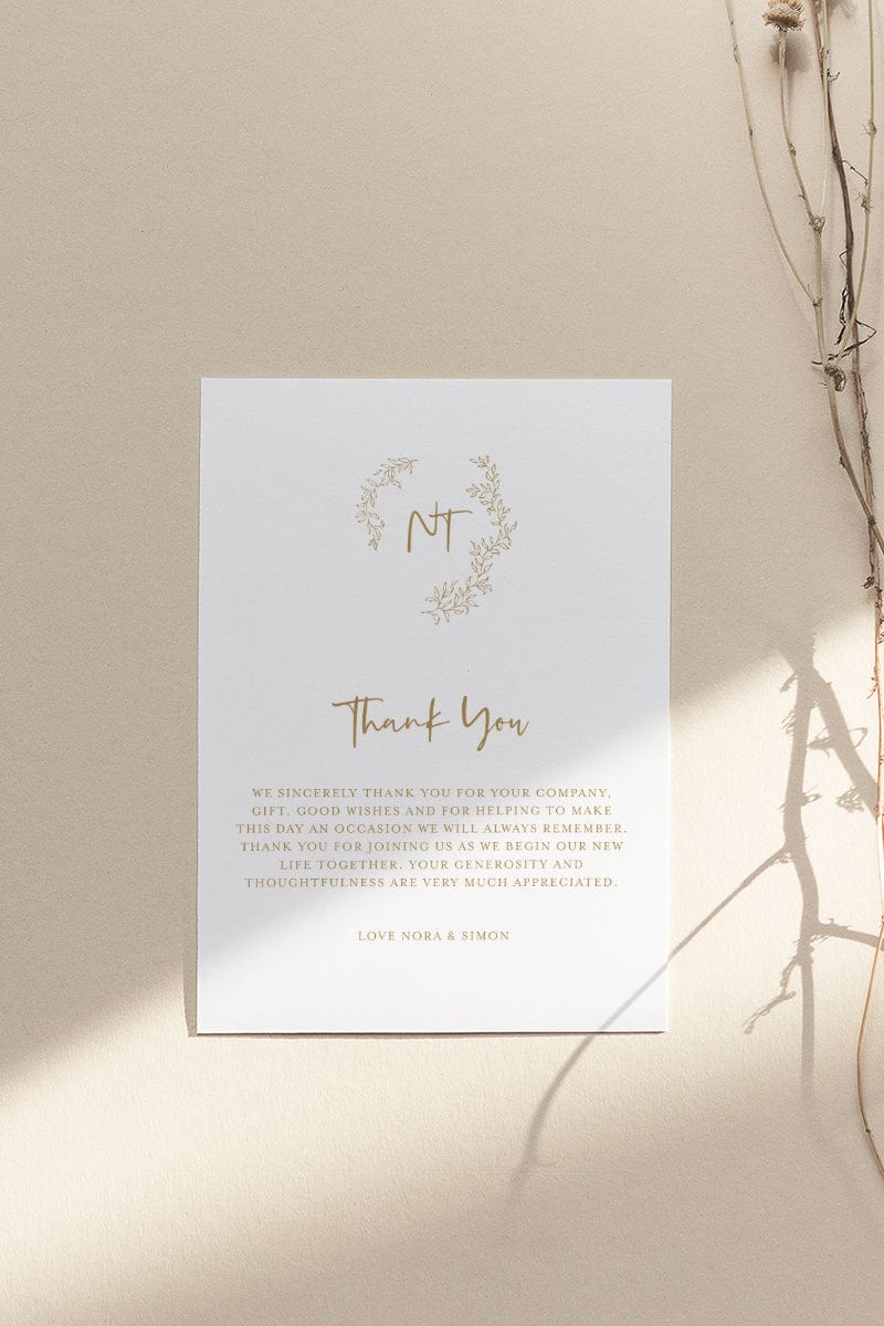 Floral Wedding Thank You Card Template