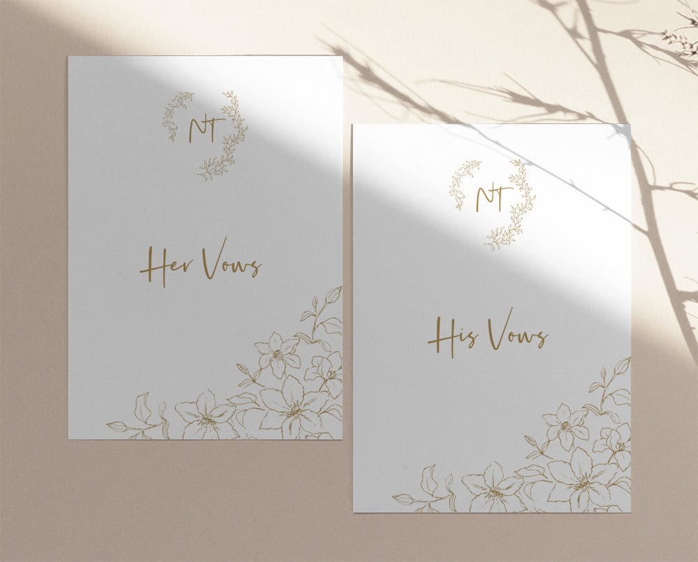 Floral Wedding Vow Book Template