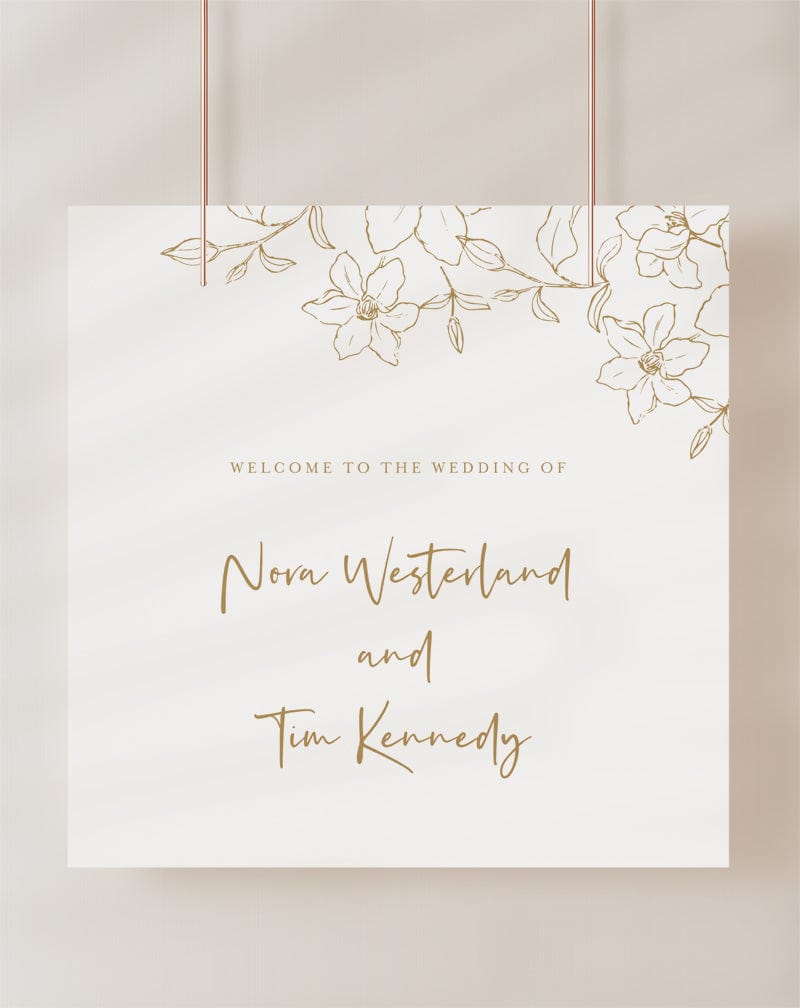 Floral Wedding Welcome Sign Template