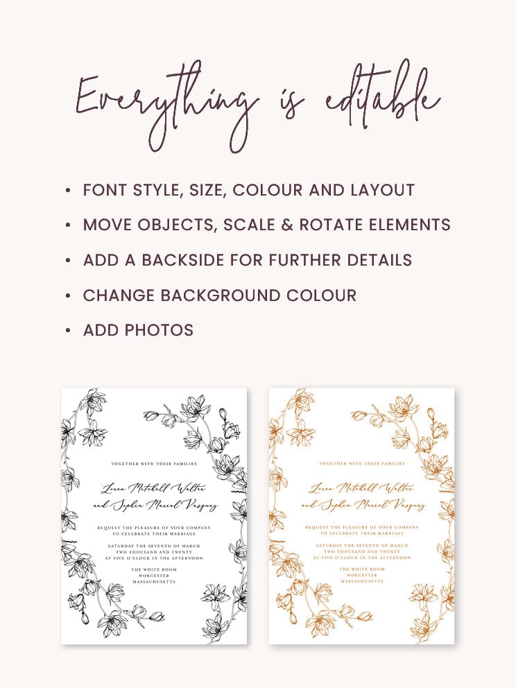 Flower Wedding Invitation Suite