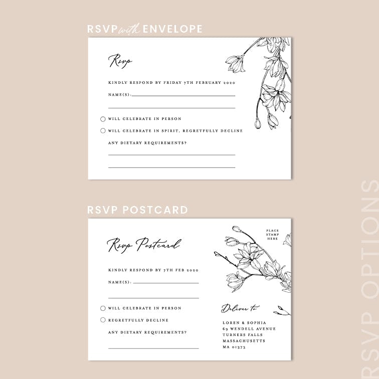 Flower Wedding Invitation Suite