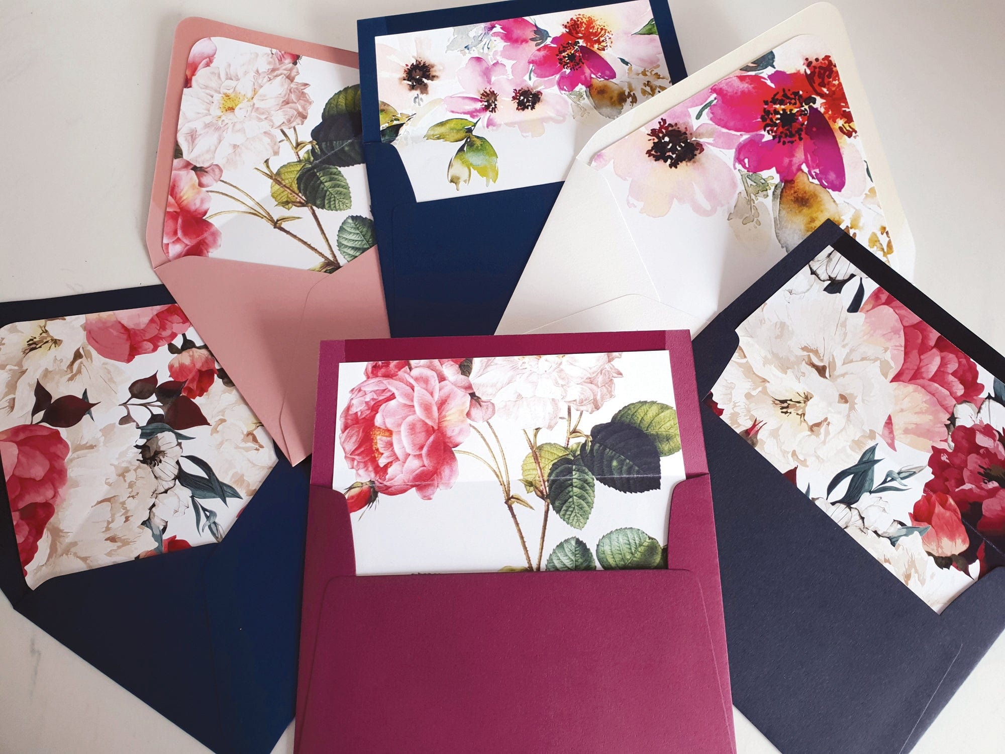 Free Floral Wedding Envelope Liners – TimberWink Studio NZ