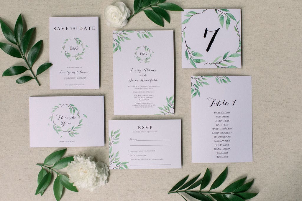 Greenery Wedding Details Card Printable Template