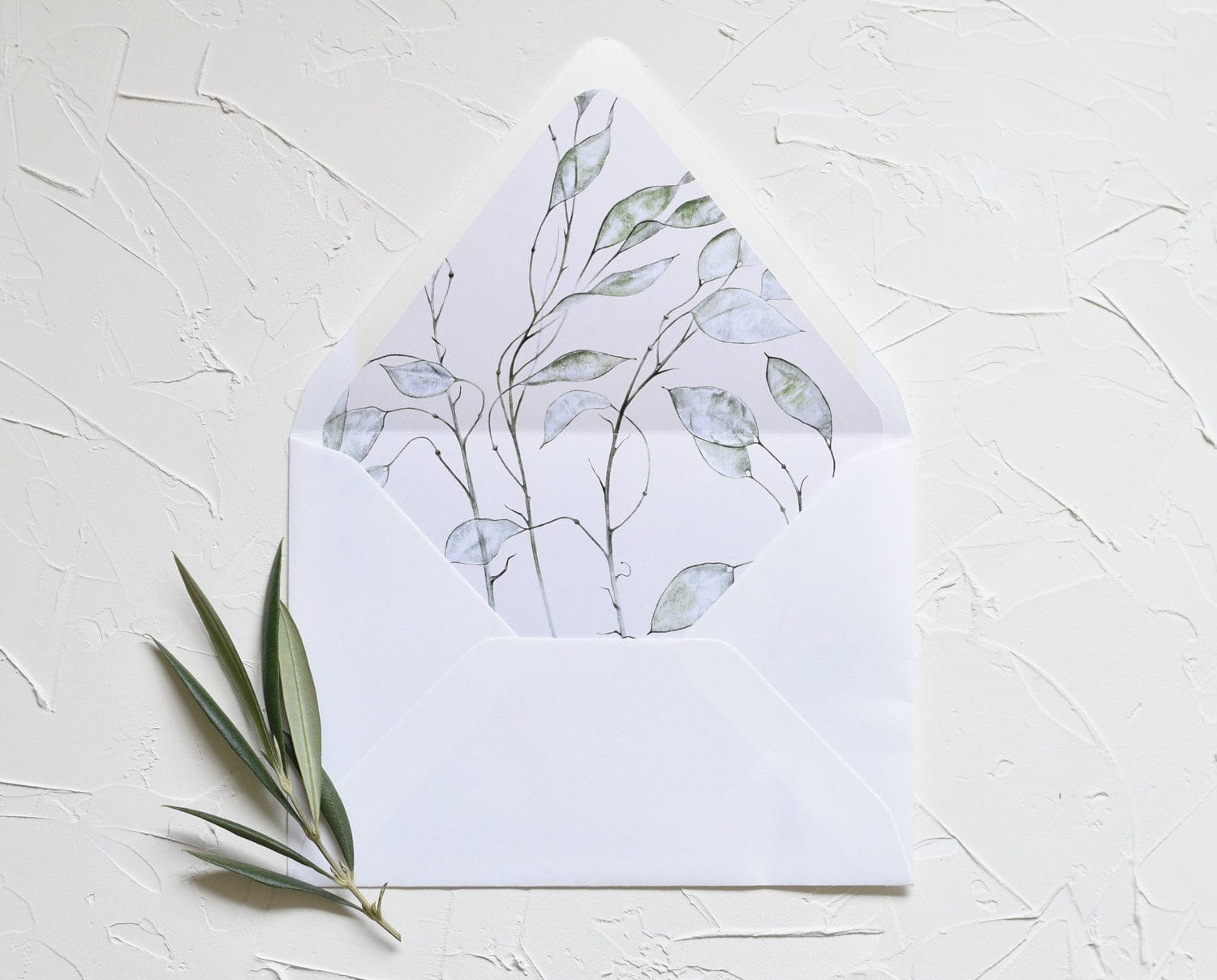 Greenery Wedding Envelope Liner Template