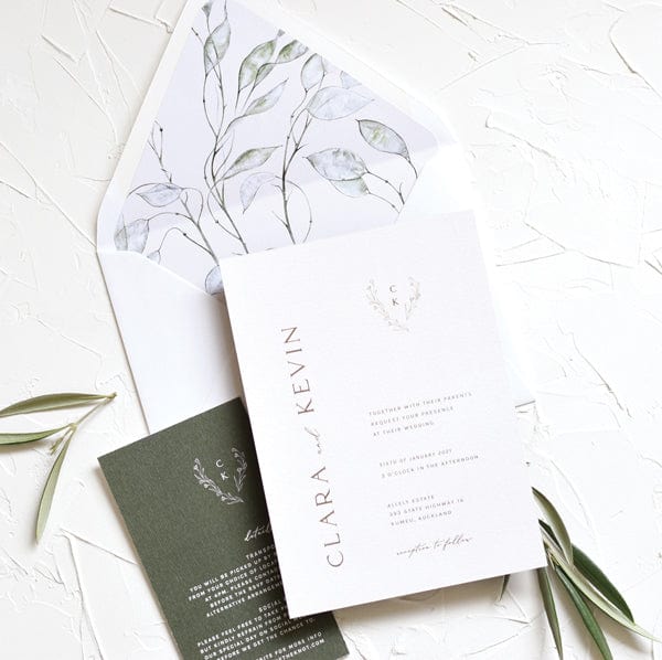 Greenery Wedding Envelope Liner Template