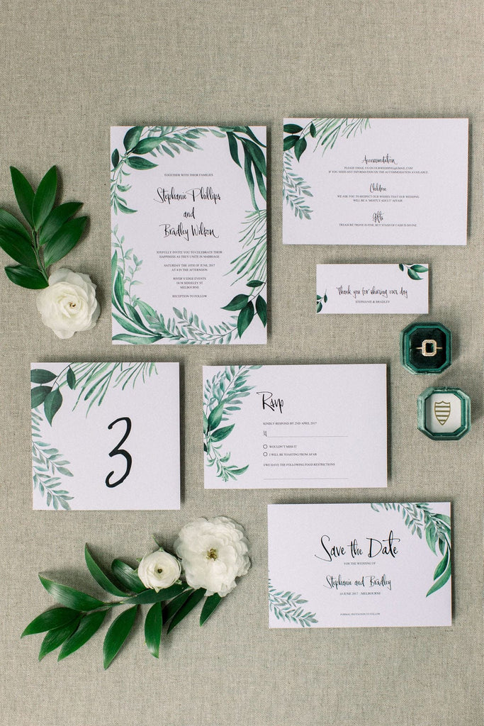 Greenery Wedding Invitations Printable Template