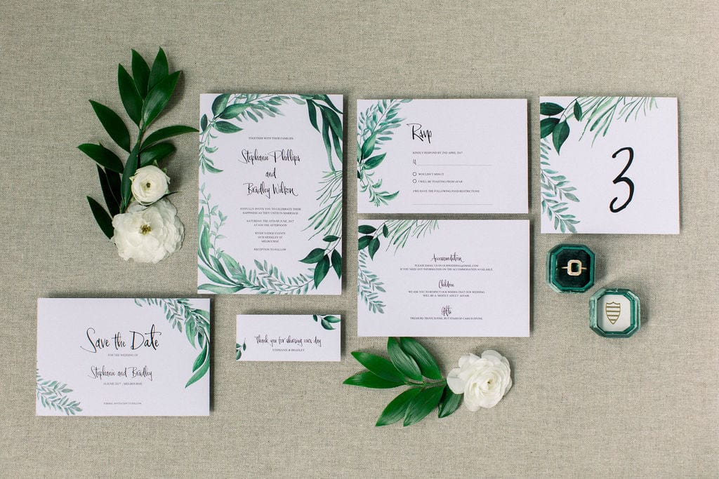 Greenery Wedding Thank You Card Printable Template